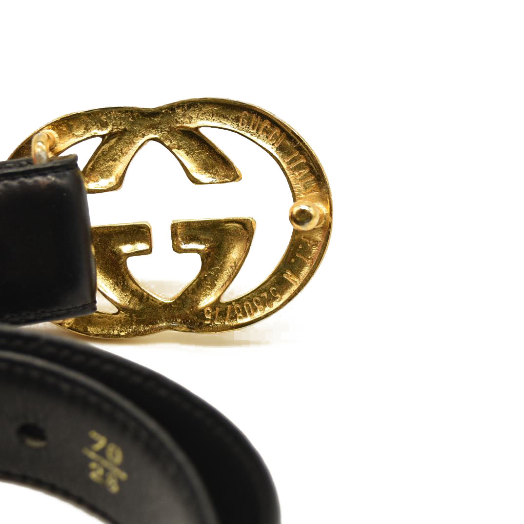 Gucci  Calfskin Double G 20mm Belt 70 28 Black