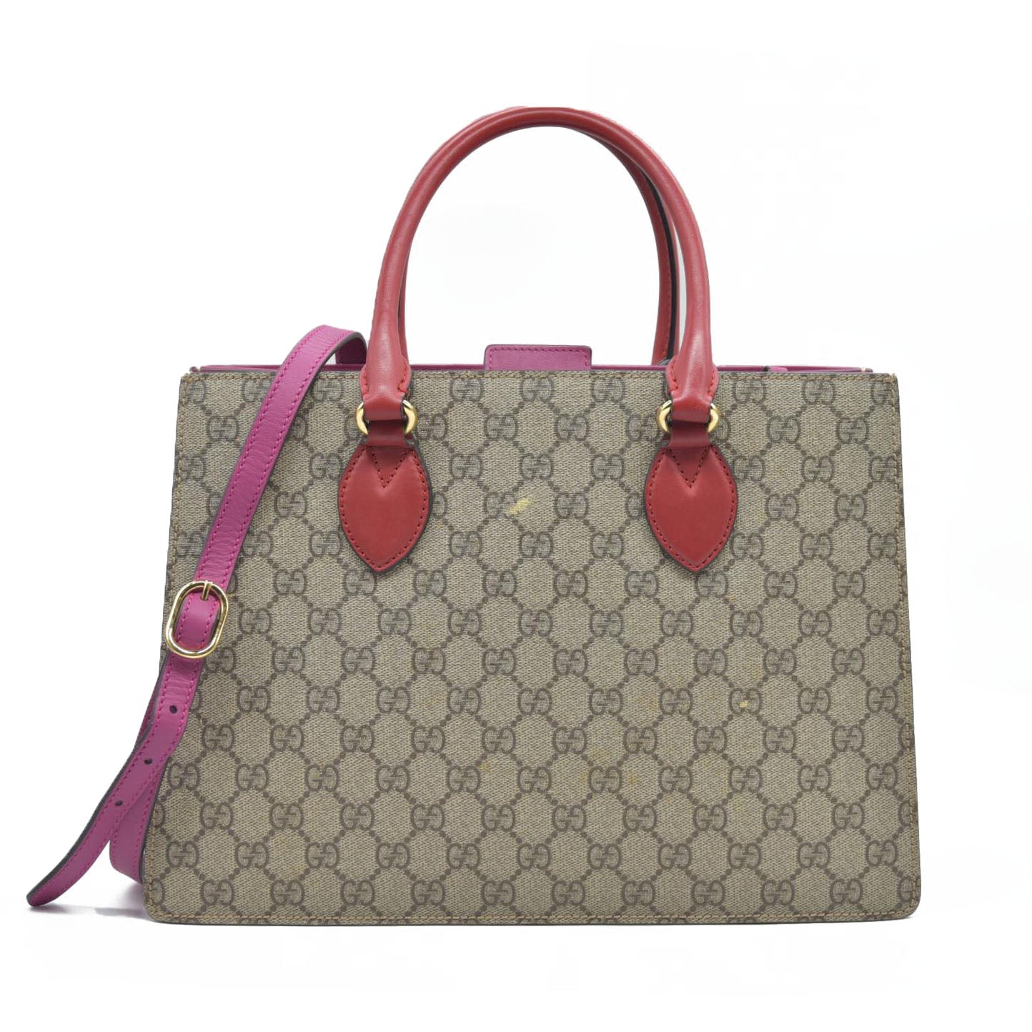 $1300 Gucci GG Supreme Linea A Tote Bag in Beige Coated Canvas