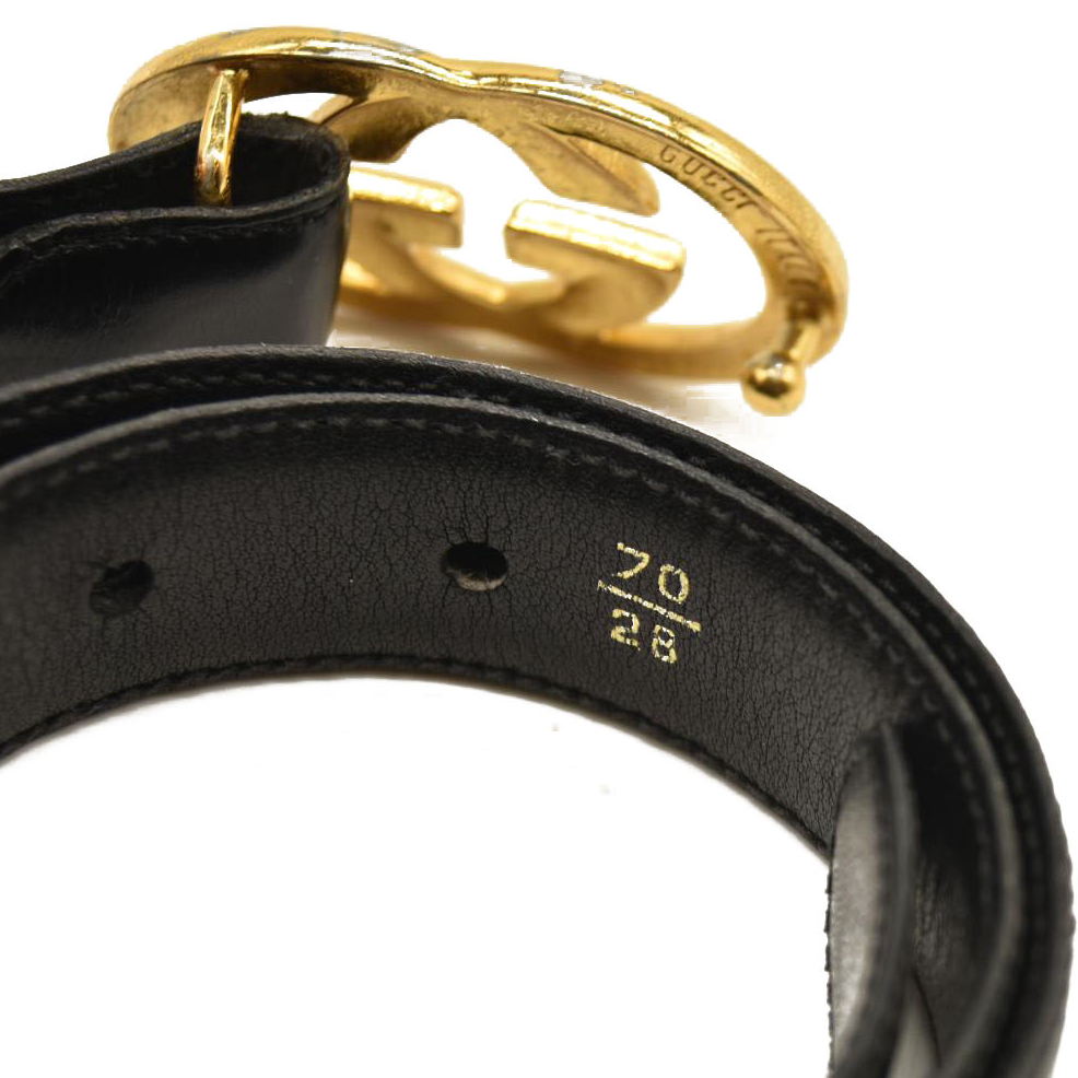 Gucci  Calfskin Double G 20mm Belt 70 28 Black