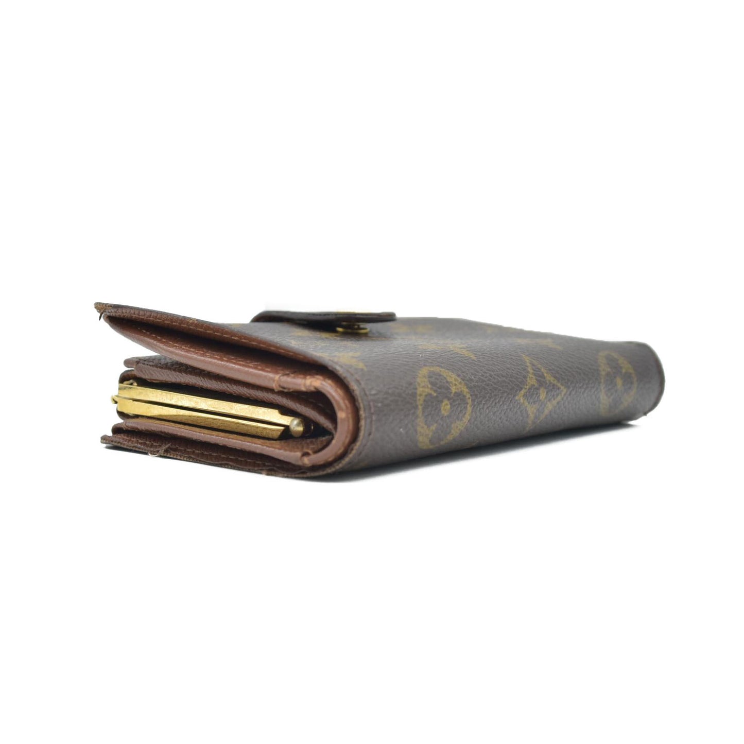 $750 2004 LOUIS VUITTON Monogram Kiss Lock Wallet TH0054