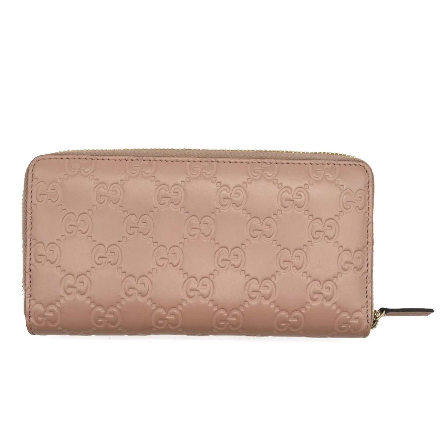 Guccissima Bow Zip Around Wallet Pink