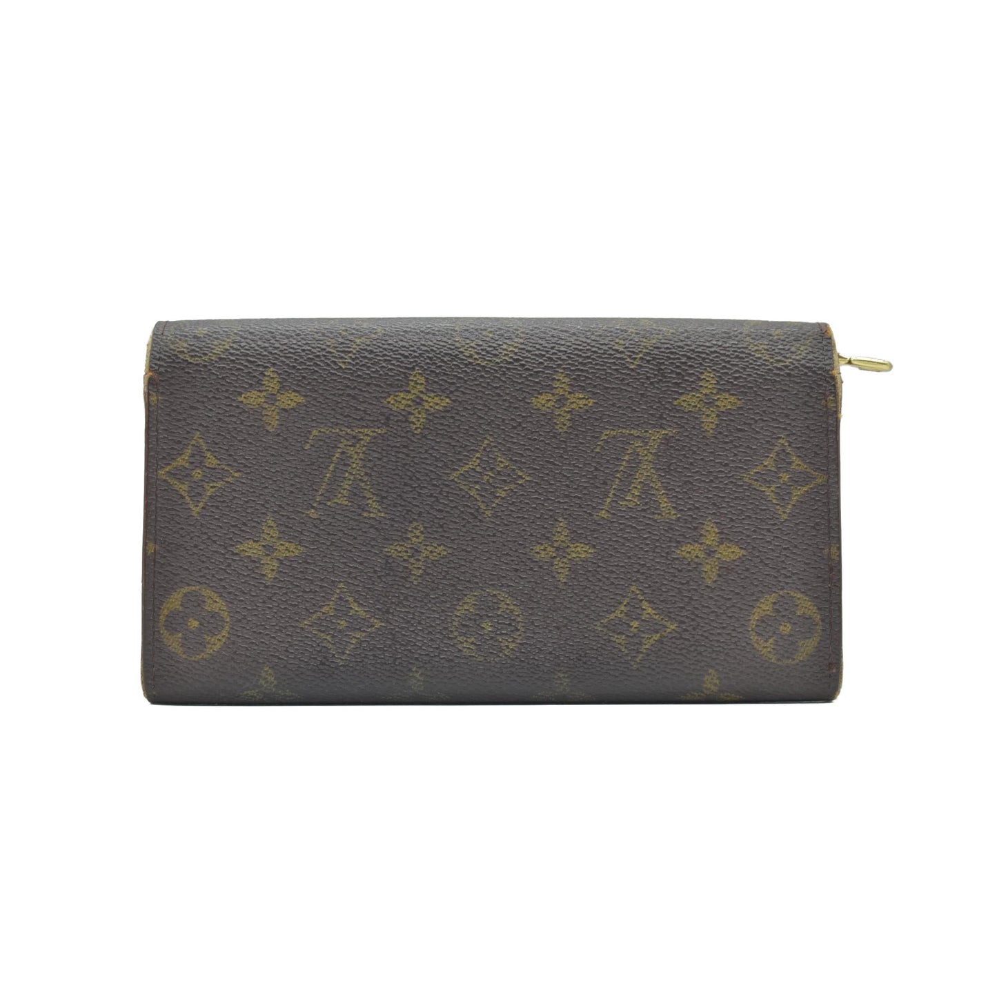 $725 1997 Louis Vuitton Monogram Portefeiulle Sarah Long Bifold Wallet Brown CA0917