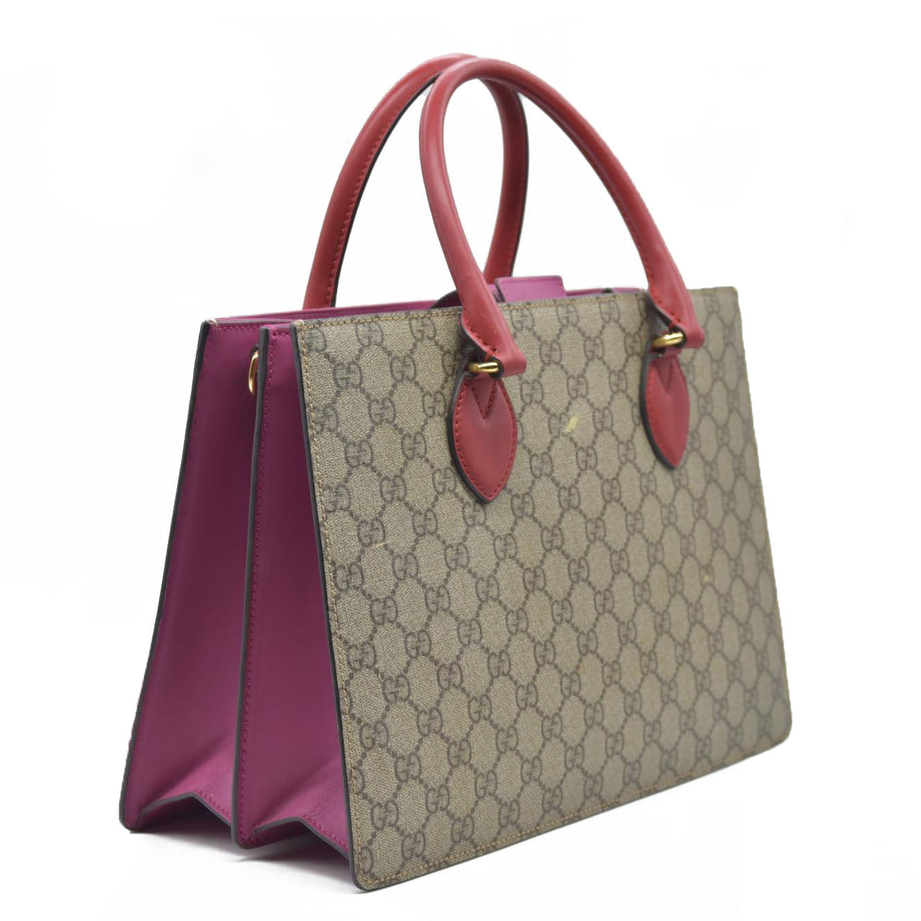 $1300 Gucci GG Supreme Linea A Tote Bag in Beige Coated Canvas