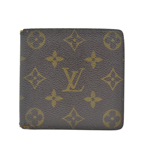 $545 1994 Louis Vuitton Monogram Portefeiulle Marco Bifold Wallet Brown CA0934
