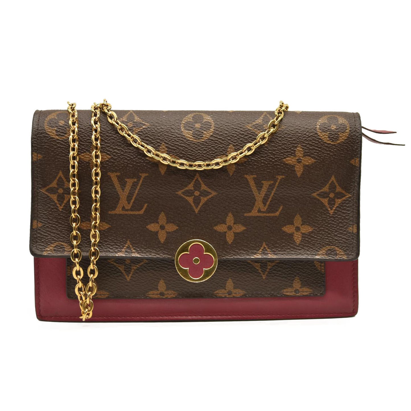 Louis Vuitton  Monogram Flore Chain Wallet Fuchsia