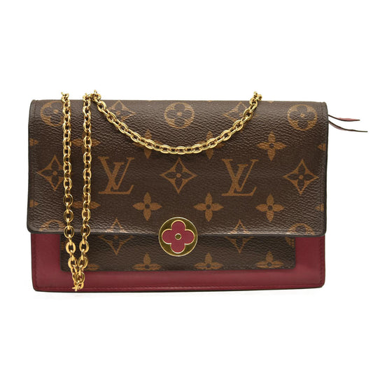 Louis Vuitton  Monogram Flore Chain Wallet Fuchsia