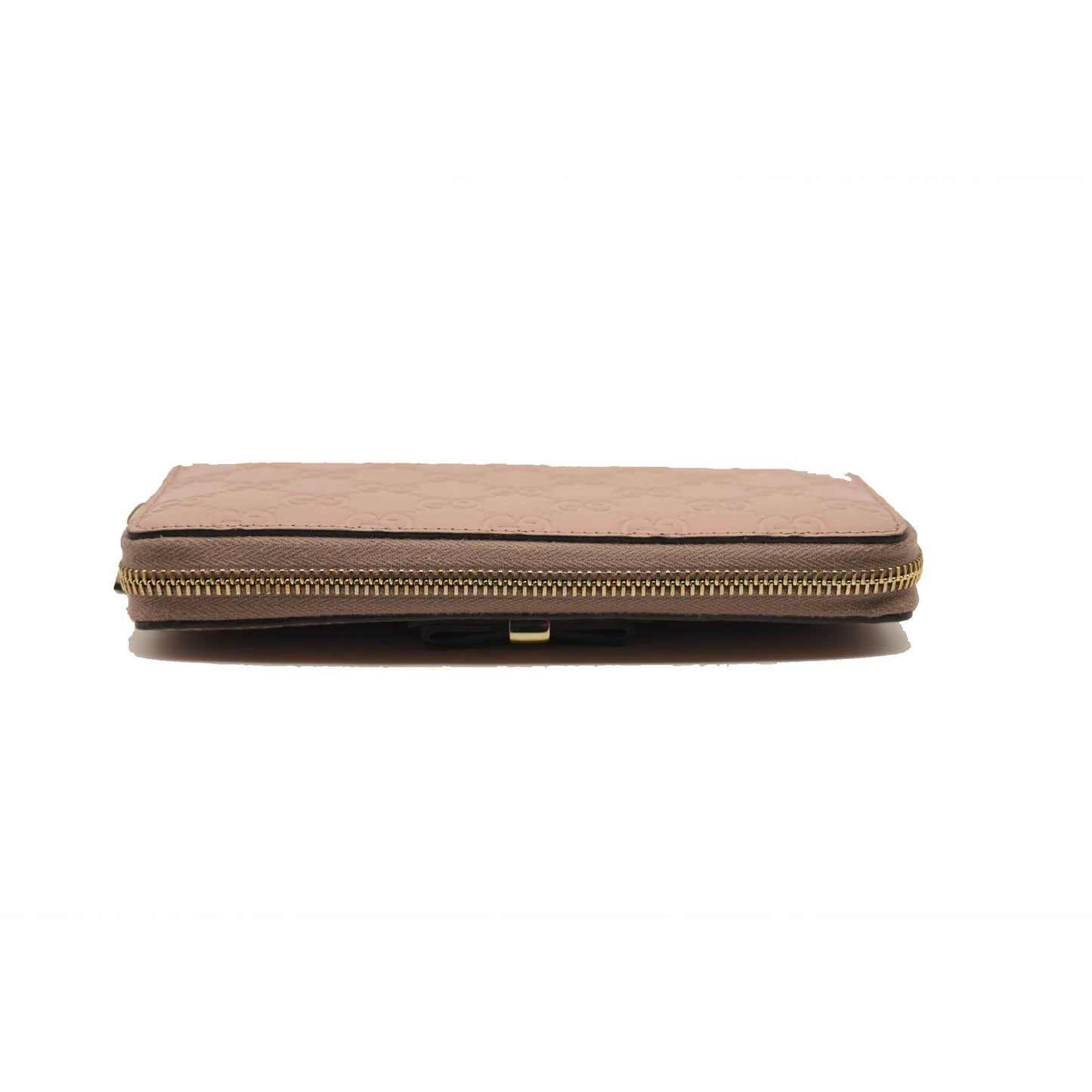 Guccissima Bow Zip Around Wallet Pink