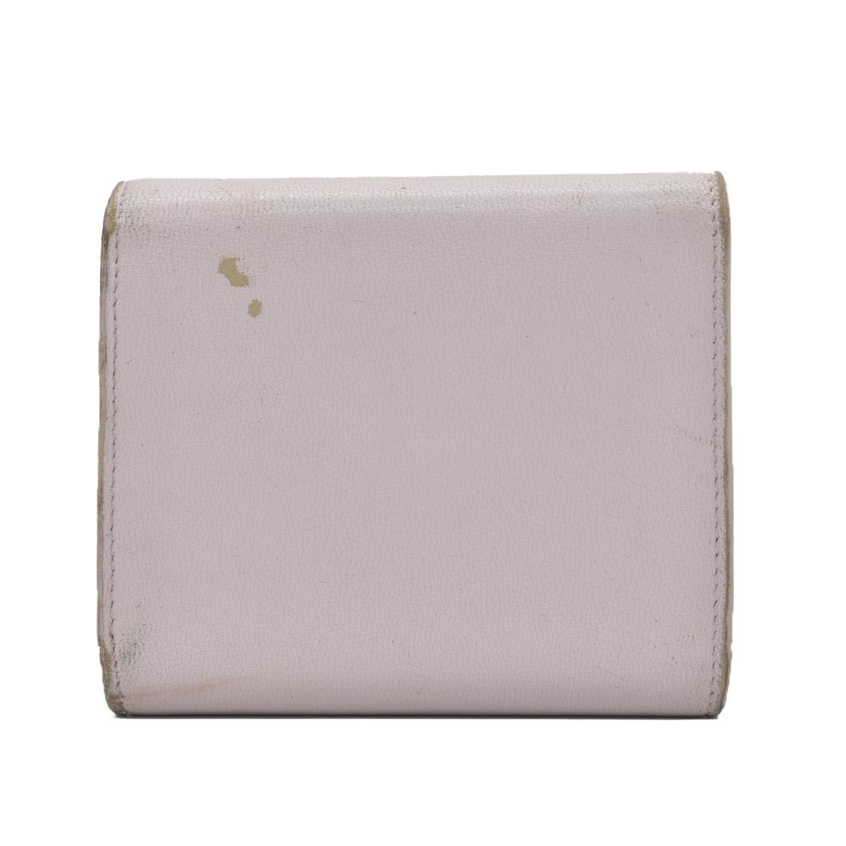 $690 CELINE Triomphe Leather Trifold Wallet Pink