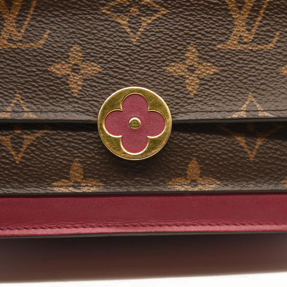 Louis Vuitton  Monogram Flore Chain Wallet Fuchsia