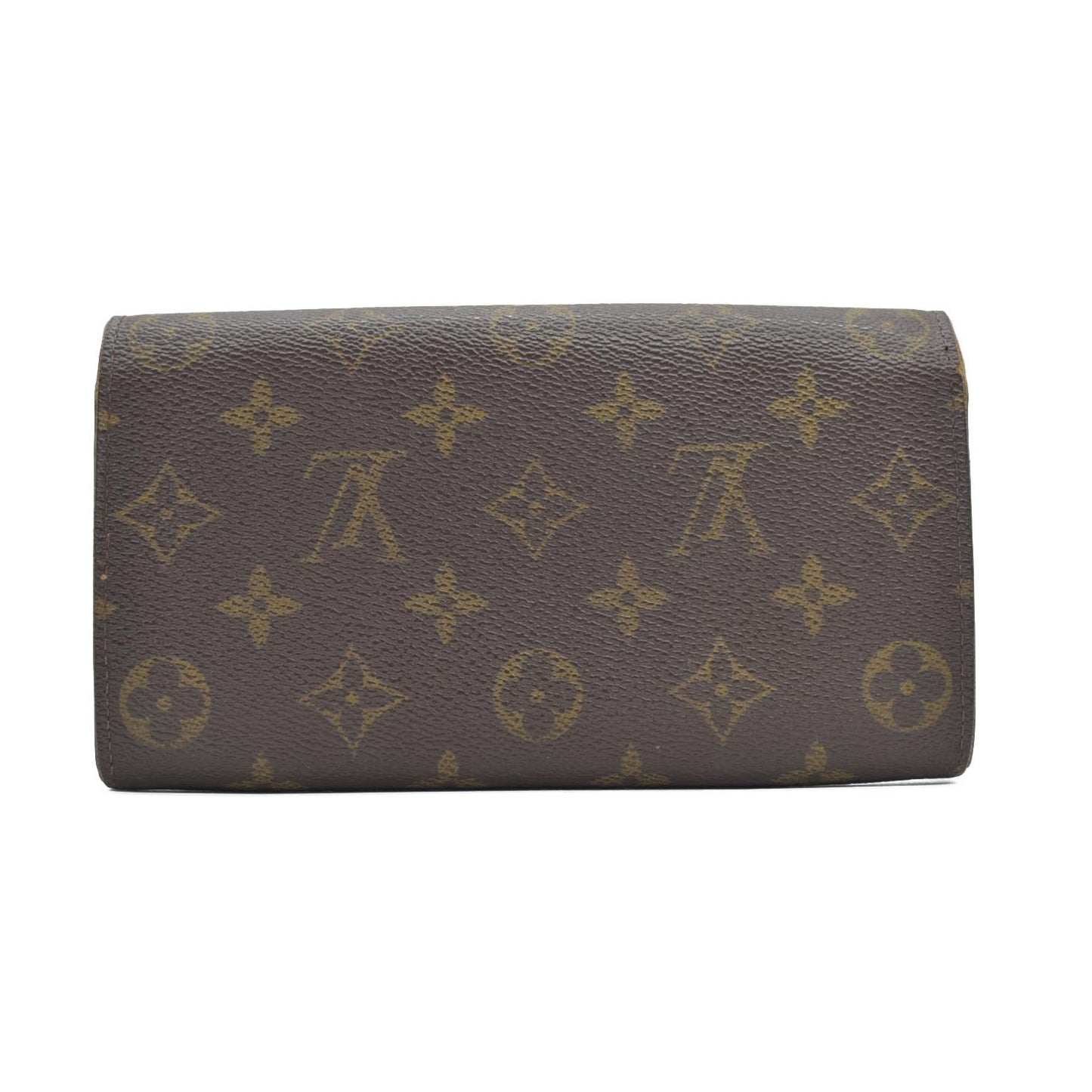 $775 2000 Louis Vuitton Monogram Portefeiulle Sarah Long Bifold Wallet Brown MB0090