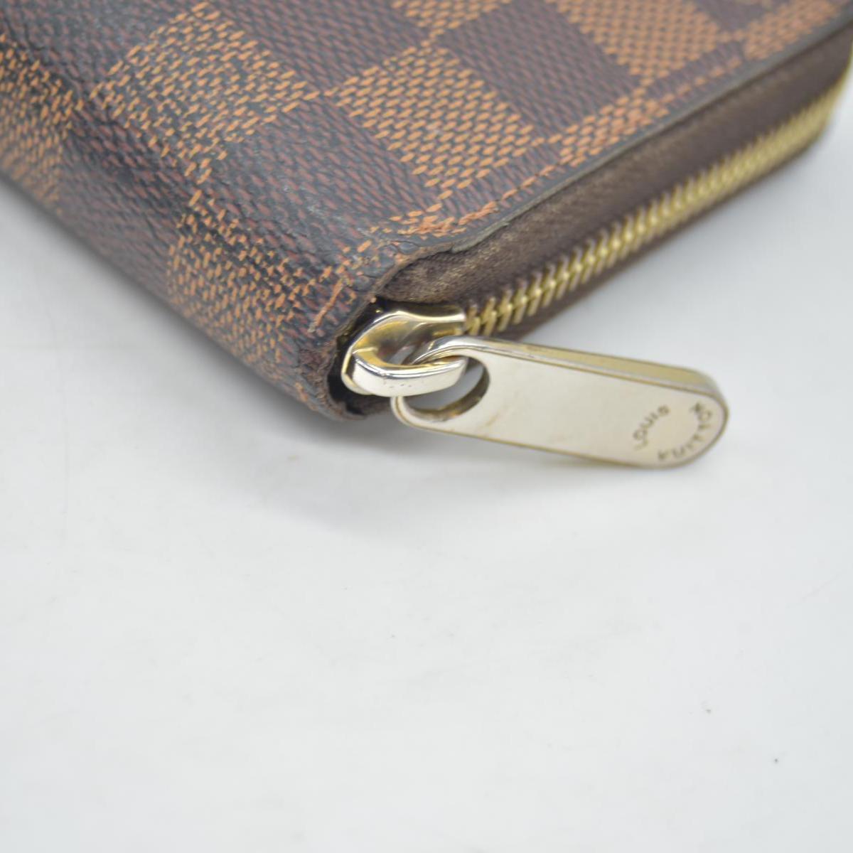 $965 2013 Louis Vuitton Damier Zippy Zip Around Long Wallet Purse Brown CA4163