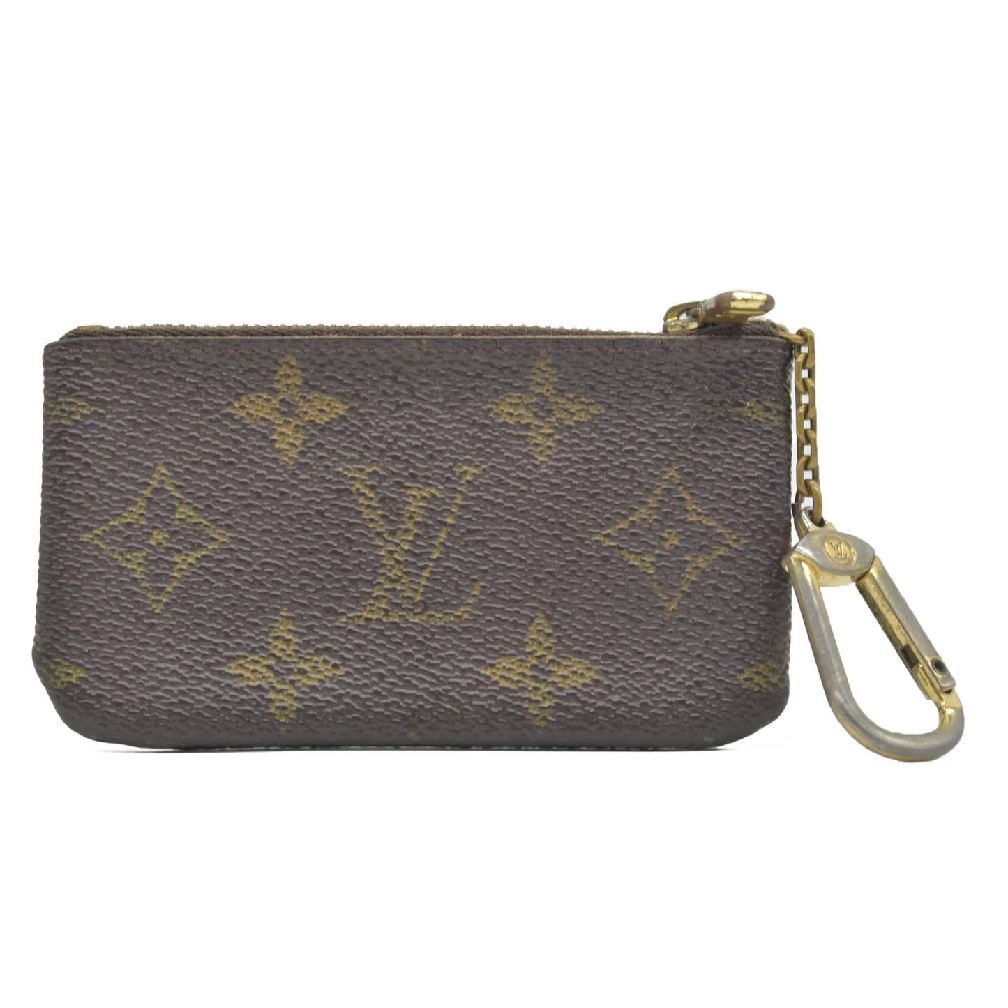 $345 Louis Vuitton Monogram Key Cles Pouch Wallet Coin Purse Brown