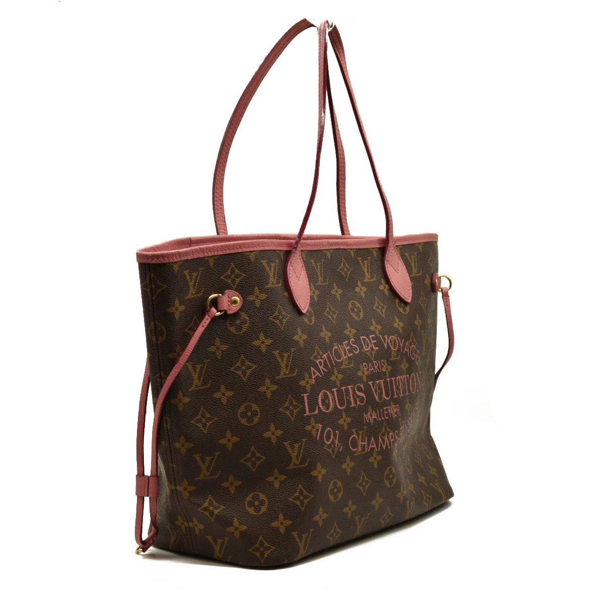 Louis Vuitton  Monogram Articles de Voyage Ikat Neverfull MM Rose Velours GI2143