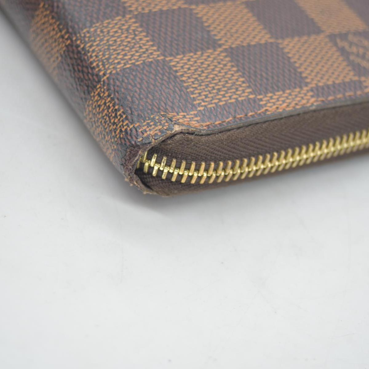$965 2013 Louis Vuitton Damier Zippy Zip Around Long Wallet Purse Brown CA4163