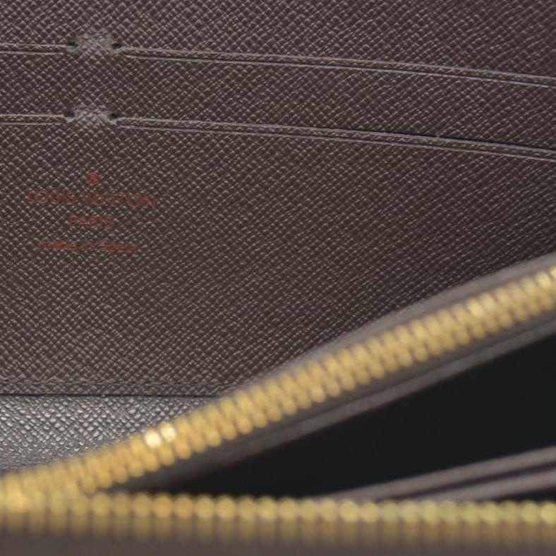 $965 2013 Louis Vuitton Damier Zippy Zip Around Long Wallet Purse Brown CA4163