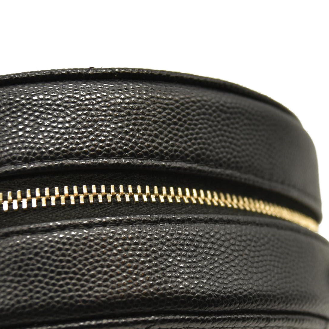 Chanel  Caviar Quilted Round Clutch With Chain Black 30*