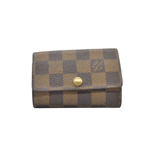 $345 1999 Louis Vuitton Damier Multicles 6 Ring Key Case Brown CT1919
