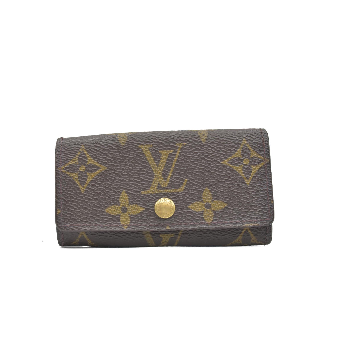 $345 2000 Louis Vuitton Monogram Multicles 4 Ring Key Case Brown TH0060