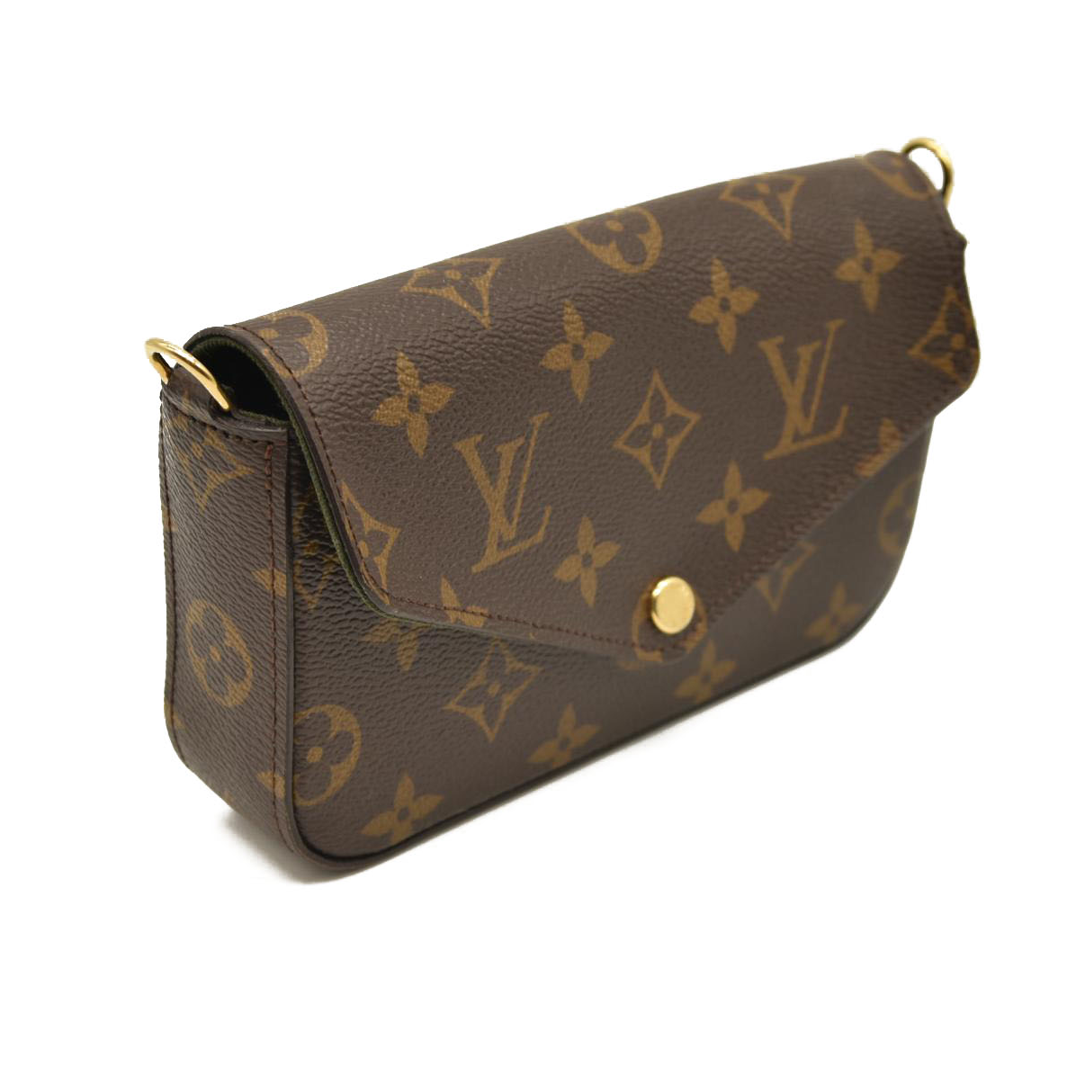 RFID Louis Vuitton  Monogram Felicie Strap & Go Kaki