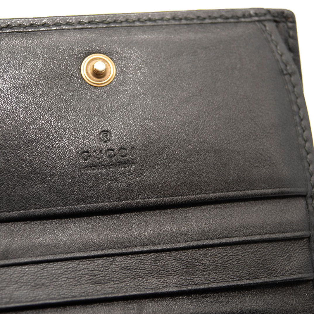 Gucci Calfskin Matelasse GG Marmont Card Case Wallet Black