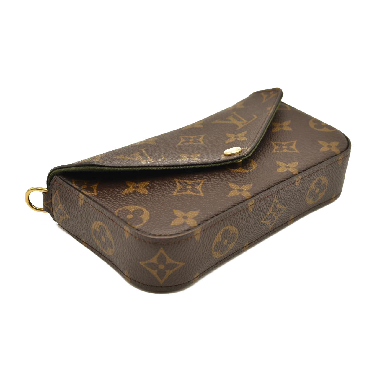 RFID Louis Vuitton  Monogram Felicie Strap & Go Kaki