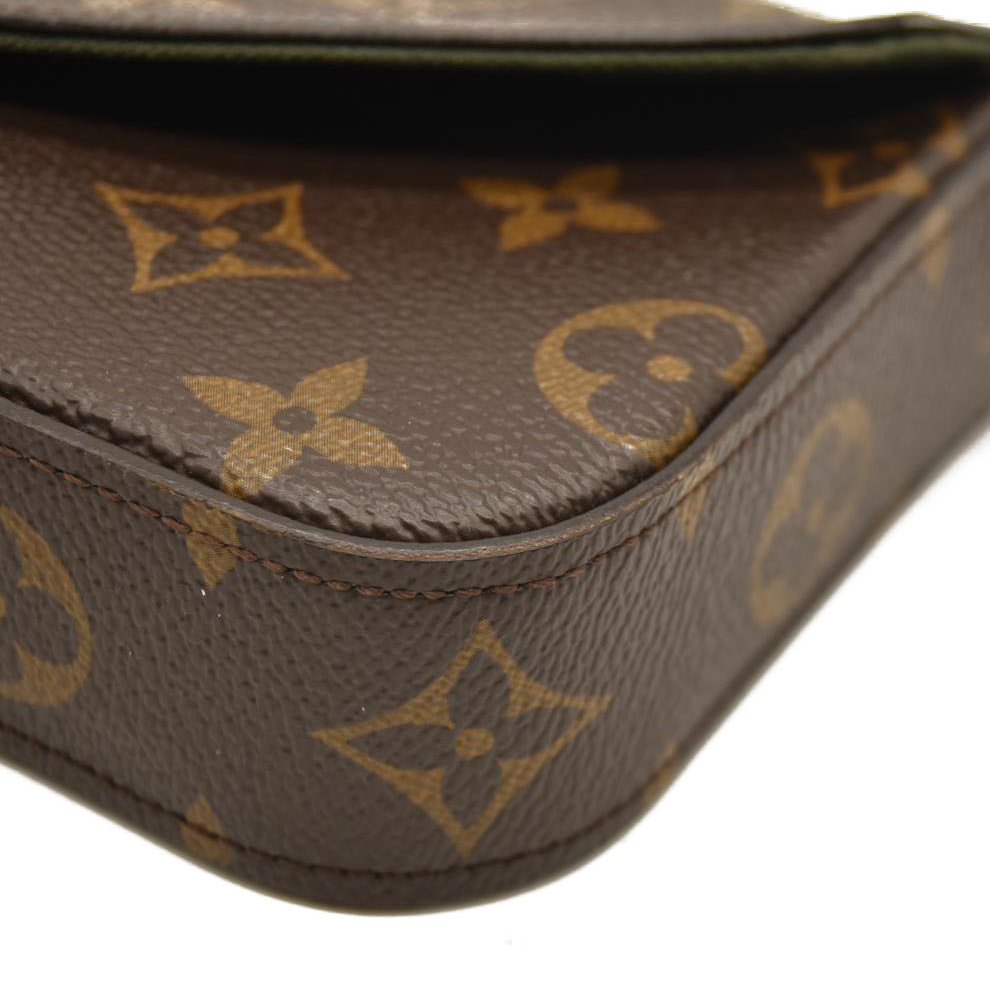 RFID Louis Vuitton  Monogram Felicie Strap & Go Kaki