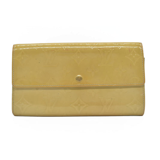 $840 2002 Louis Vuitton Monogram Vernis Porte Feuille Sarah Long Bifold Wallet TH0032