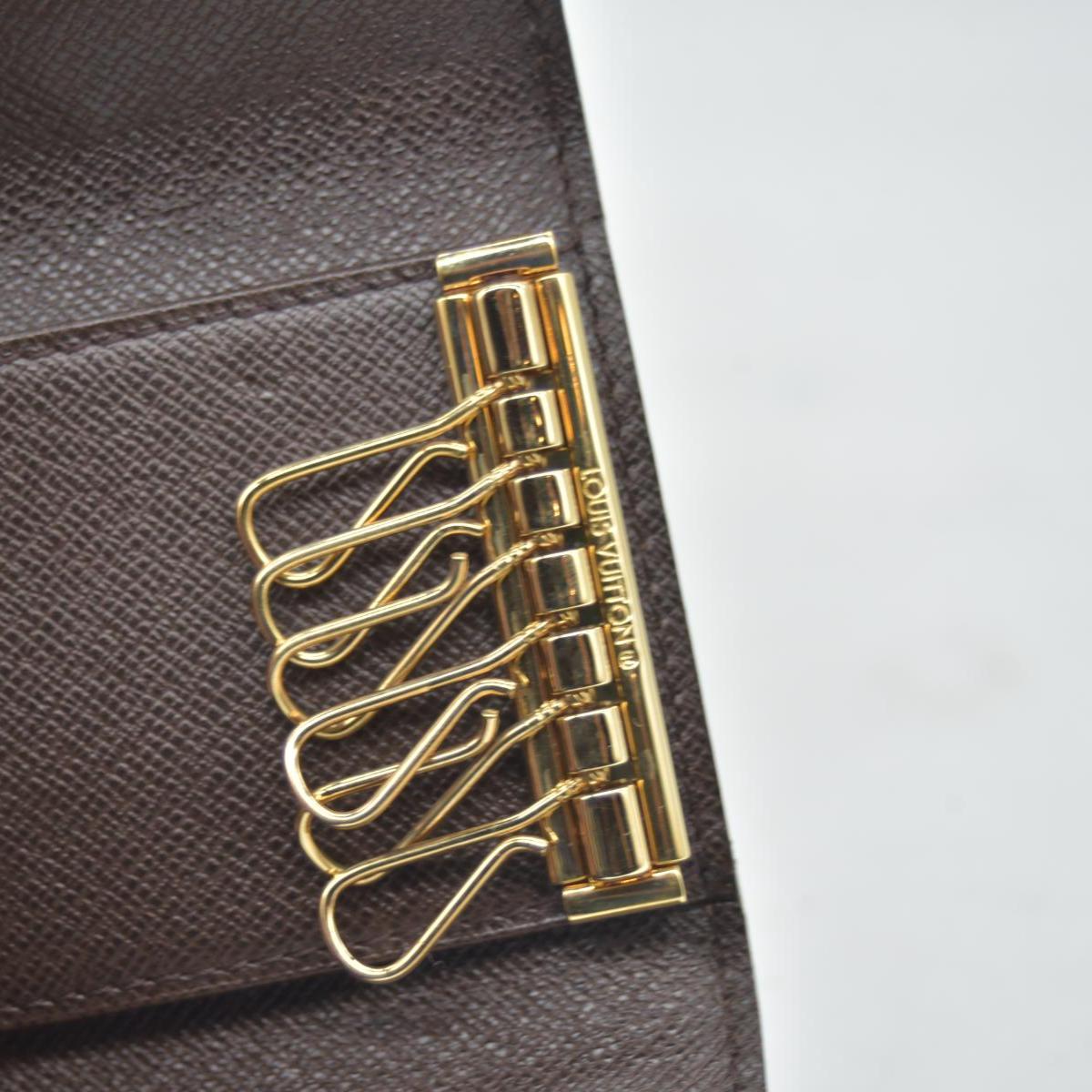 $340 2003 Louis Vuitton Damier Multicles 6 Ring Key Case Brown CT0023