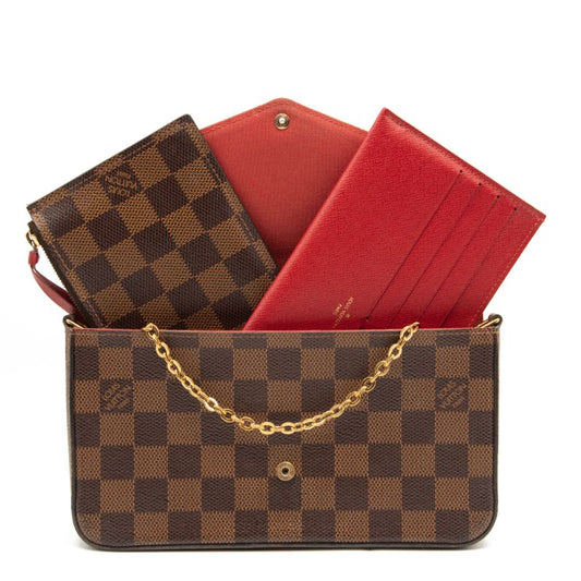 Louis Vuitton Damier Ebene Pochette Felicie Chain Wallet