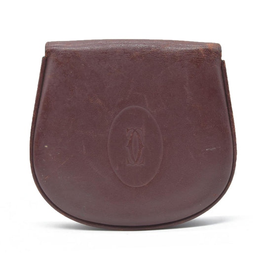 Cartier Red Must de Cartier Leather Coin Pouch Dark red
