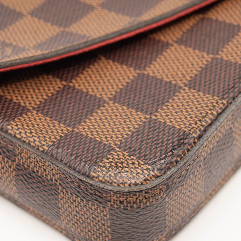 MI5128 Louis Vuitton Damier Ebene Pochette Felicie Chain Wallet