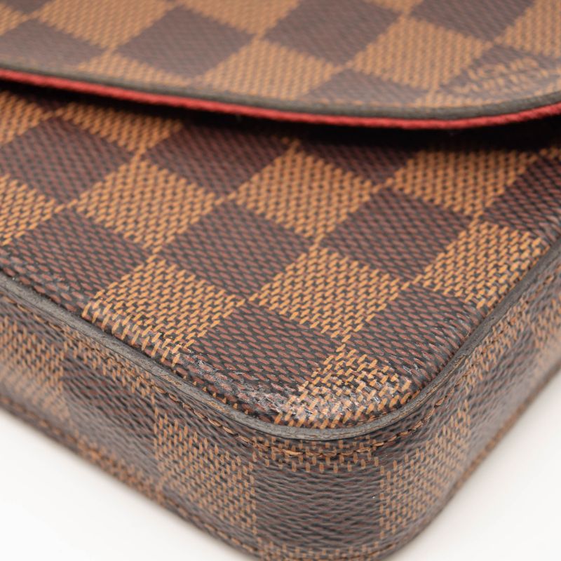 MI5128 Louis Vuitton Damier Ebene Pochette Felicie Chain Wallet