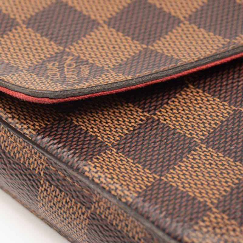 MI5128 Louis Vuitton Damier Ebene Pochette Felicie Chain Wallet