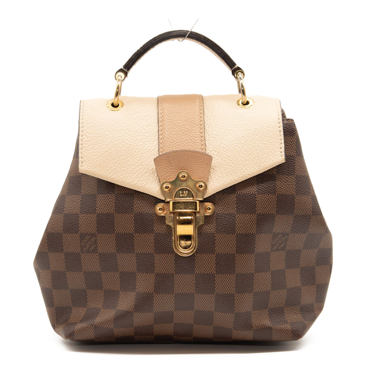USED Louis Vuitton Clapton Creme Brown Damier Ebene Canvas Backpack