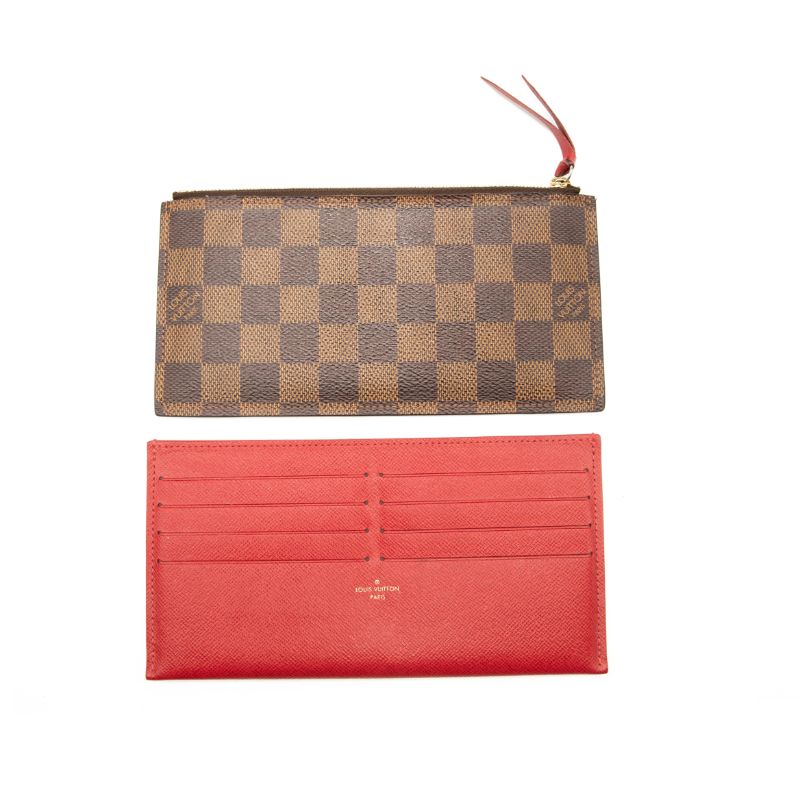 MI5128 Louis Vuitton Damier Ebene Pochette Felicie Chain Wallet