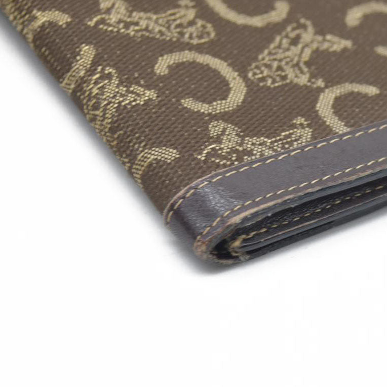 CELINE Wallet Long C Macadam Horse Carriage Leather Canvas Brown