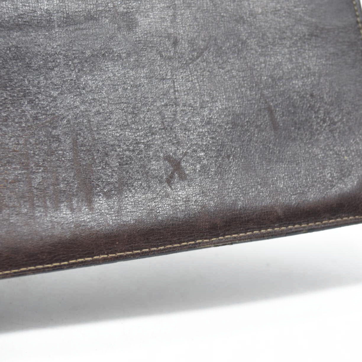 CELINE Wallet Long C Macadam Horse Carriage Leather Canvas Brown