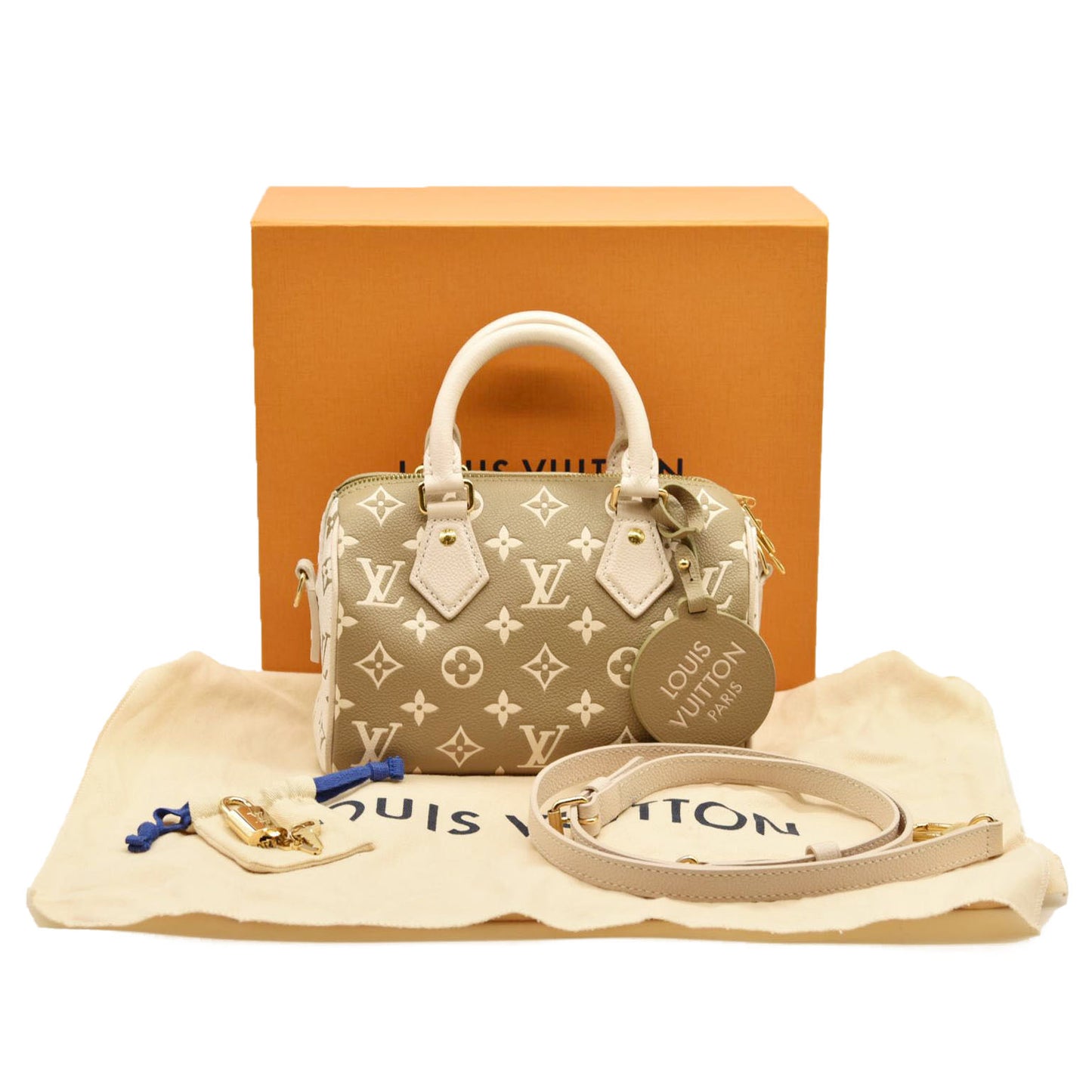 LOUIS VUITTON Empreinte Monogram Spring in the City Speedy Bandouliere 20 Kaki Beige Cream