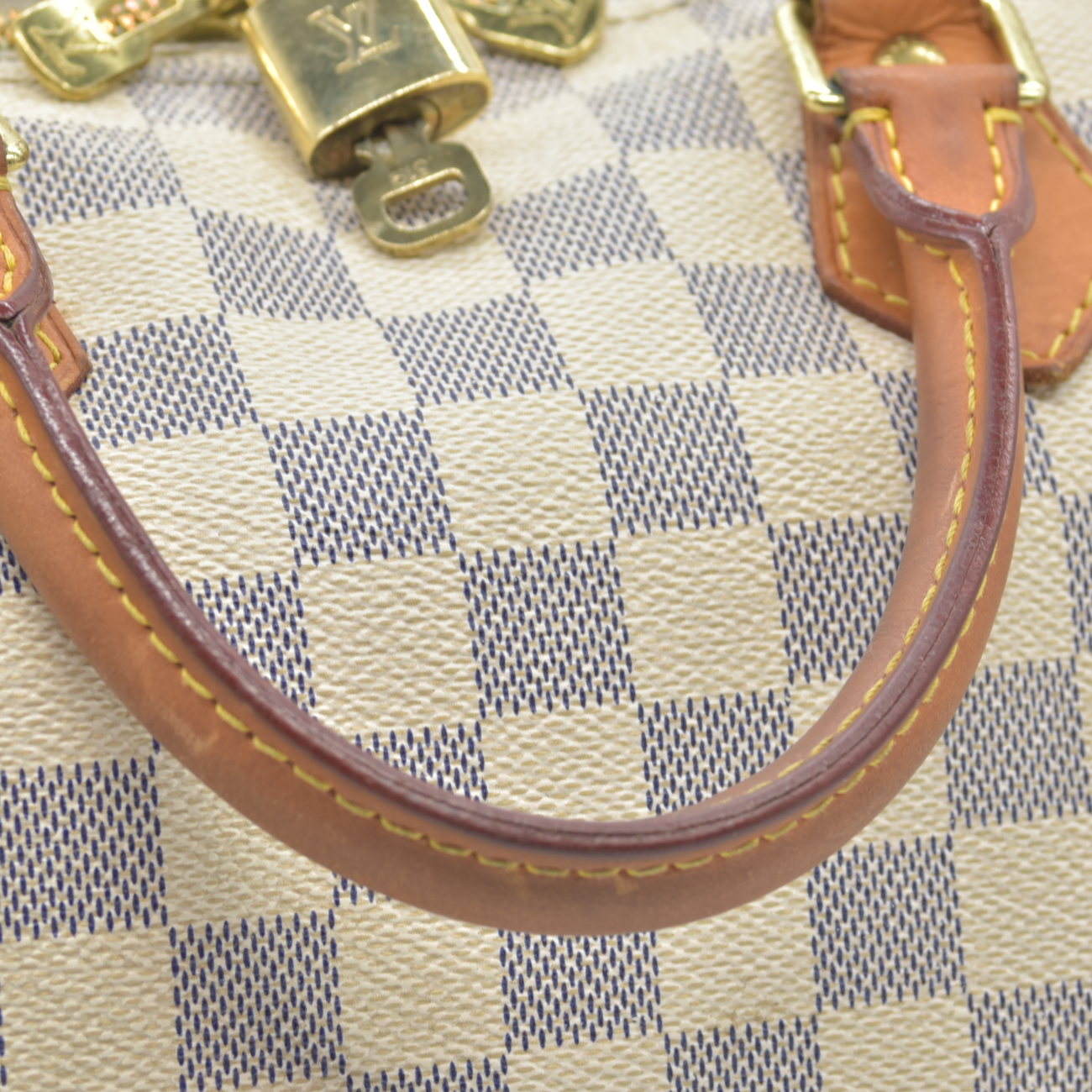 $1980 Louis Vuitton Damier Azur Speedy Bandouliere 30 SD0193 2013