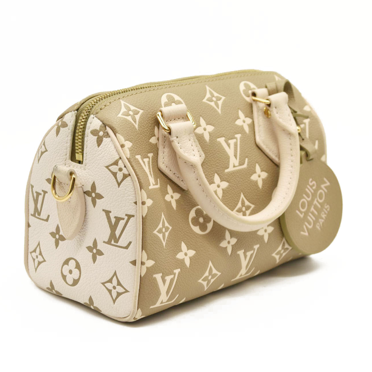 LOUIS VUITTON Empreinte Monogram Spring in the City Speedy Bandouliere 20 Kaki Beige Cream