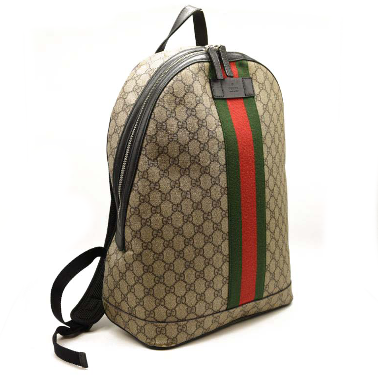 GUCCI GG Supreme Monogram Web Dome Backpack Black