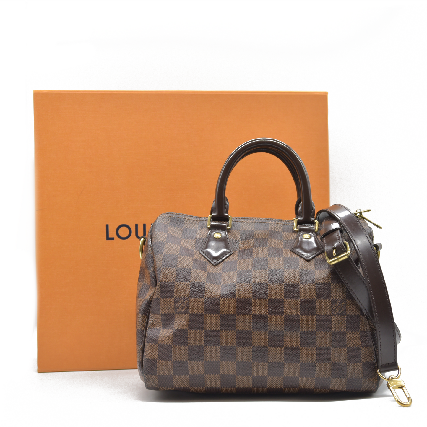 $1940 Louis Vuitton Damier Ebene Speedy Bandouliere 25 CT0138
