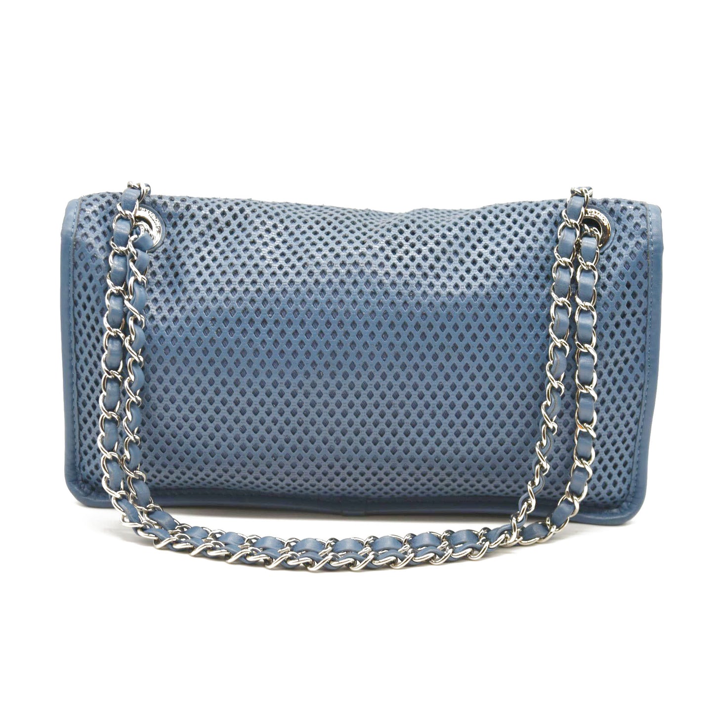 CHANEL Perforated Calfskin Large Up In The Air Flap Blue