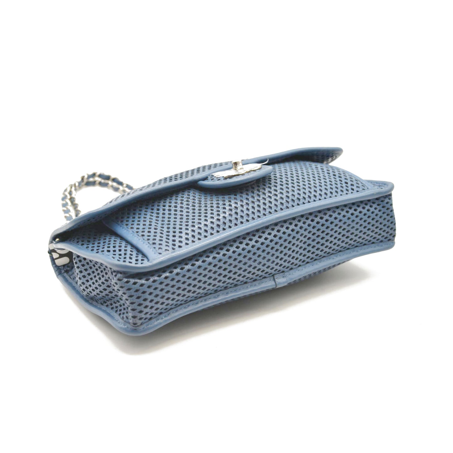 CHANEL Perforated Calfskin Large Up In The Air Flap Blue