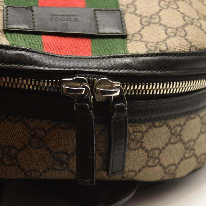 GUCCI GG Supreme Monogram Web Dome Backpack Black