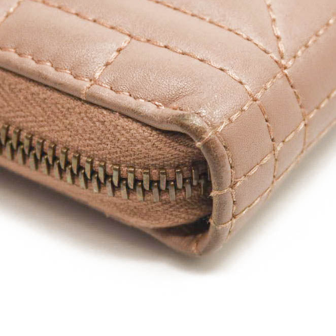 GUCCI Calfskin Matelasse Pearly GG Marmont Zip Around Wallet Porcelain Rose