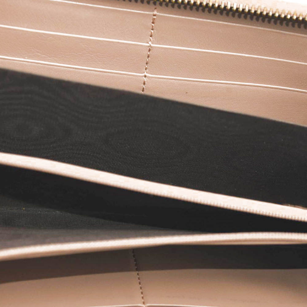 GUCCI Calfskin Matelasse Pearly GG Marmont Zip Around Wallet Porcelain Rose