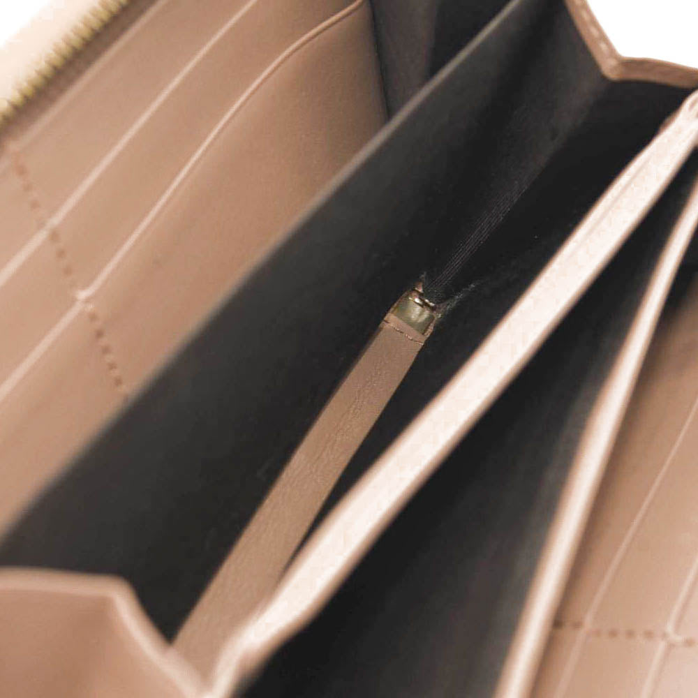 GUCCI Calfskin Matelasse Pearly GG Marmont Zip Around Wallet Porcelain Rose