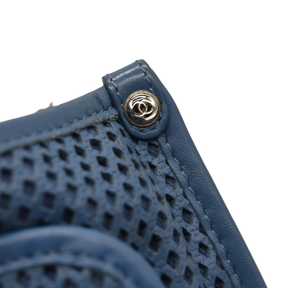 CHANEL Perforated Calfskin Large Up In The Air Flap Blue