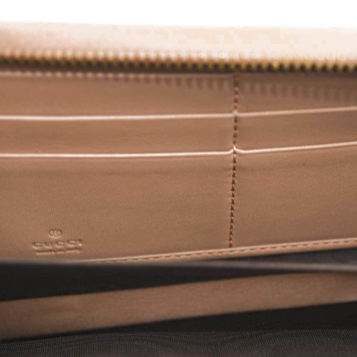 GUCCI Calfskin Matelasse Pearly GG Marmont Zip Around Wallet Porcelain Rose